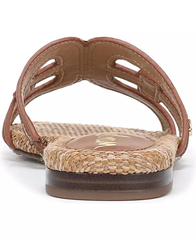 Sandal nữ Sam Edelman Women’s Bay Slip-On Flat Leather Casual Sandals Color Tan Raffia - Giày nữ xuất dư Âu, Mỹ