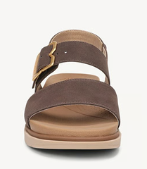 Sandal nữ Dr. Scholl's Women's Posie Slingback Sandal Color Dark Brown Faux Leather- Giày xuất dư Mỹ