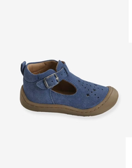 Giày Trẻ Em Vertbaudet Soft Leather Pram Shoes – Denim Blue, Chính Hãng Xuất Dư