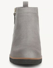 Boot nữ da thật Dr. Scholl's Women's Bianca Wedge Bootie Color Calm Grey Microfiber - Giày nữ xuất khẩu Âu, Mỹ