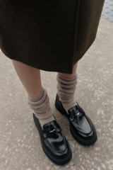 Giày nữ VNXK ZR CHUNKY SOLE LOAFERS, Black  - Giày nữ xuất khẩu Âu, Mỹ