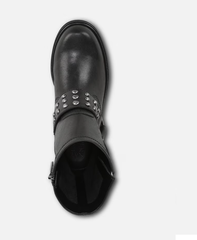 Boot nữ Naturalizer Women's Optimus Moto Boot Color Black Studded Leather - Giày nữ xuất khẩu Âu, Mỹ