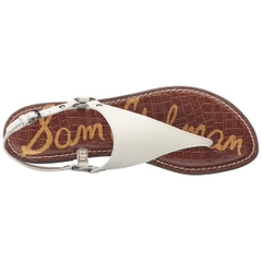 Sandal nữ Sam Edelman Women's Greta Flat Sandal Color Bright White Leather - Giày xuất Mỹ
