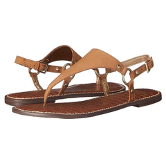 Sandal nữ Sam Edelman Women's Greta Flat Sandal Color Brown Leather  - Giày xuất Mỹ
