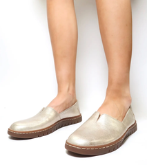 Giày nữ BORN Women's Born Sebra II Leather Loafers Light Gold - Giày nữ xuất khẩu Mỹ, Eu