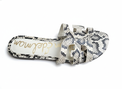 Sandal nữ SAM EDELMAN Womens Beige Snake Bay Block Heel Slip On Leather Slide Sandals - Giày nữ xuất dư Âu, Mỹ