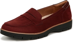Giày nữ da bò thật VNXK Dr. Scholl's Shoes Women's Nice Day Loafer Color California Wine - Giày da xuất khẩu Mỹ