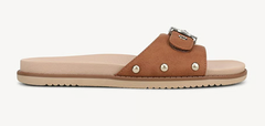 Sandal nữ Dr. Scholl's Women's So Original Slide Sandal Color Dark Brown Faux Leather- Giày xuất dư Mỹ