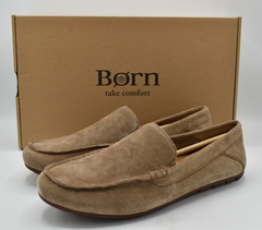 Giày nam da thật Born Mens Liam Taupe Leather Slip On Driver Loafers Shoes - Giày nam xuất khẩu Mỹ, Eu