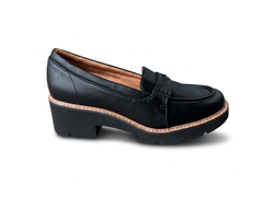 Giày nữ VNXK SOUL Naturalizer Womens Committed Lug Loafer Color Black Faux Leather - Giày nữ xuất Mỹ, Âu