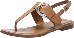 Sandal nữ Naturalizer Womens Taylor T-Strap Slingback Flat Sandal Color Saddle Tan Brown - Giày nữ xuất dư Âu, Mỹ