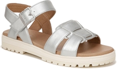 Sandal nữ Dr. Scholl's Shoes Women's Sheena Wedge Sandal Color Metallic Silver - Giày xuất dư Mỹ