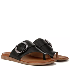 Dép Sandal nữ SOUL Naturalizer Womens Joanie Flat Sandal Black Leather - Giày nữ xuất khẩu Mỹ, Âu