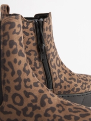 Boot nữ da thật Next Tan Brown Print Chunky Chelsea Boots - Giày da xuất dư sang Mỹ