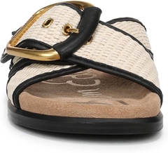 Sandal nữ SAM EDELMAN Womens Darla Multi Buckle Slide Sandal Color Linen/Black Faux Raffia - Giày nữ xuất dư Âu, Mỹ