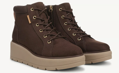 Boot nữ  VNXK da thật Dr. Scholl's Shoes Women's Nice Day Max Alpine Lace-Up Short Boots Color Dkumber - Giày nữ xuất khẩu Âu, Mỹ