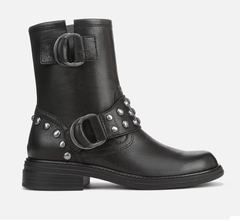 Boot nữ Naturalizer Women's Optimus Moto Boot Color Black Studded Leather - Giày nữ xuất khẩu Âu, Mỹ