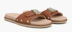 Sandal nữ Dr. Scholl's Women's So Original Slide Sandal Color Dark Brown Faux Leather- Giày xuất dư Mỹ