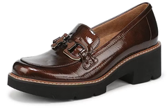 Giày nữ  SOUL Naturalizer Dark Brown Patent Leather Lug Sole Platform Loafers with Bits Color  Brown  - Giày nữ xuất Âu, Mỹ