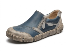 Giày  VNXK sneaker Naturläufer flex-zone in leather màu xanh bạc  - Giày da xuất dư sang Mỹ, Âu