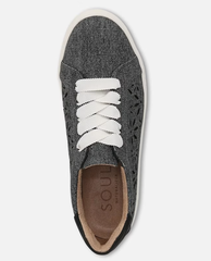 Giày Sneaker Nữ SOUL Neela-Perf Sneaker Color Black Denim Pattern Faux Leather - Giày nữ xuất khẩu Âu, Mỹ
