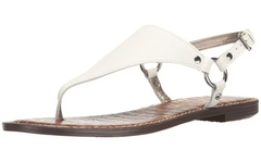 Sandal nữ Sam Edelman Women's Greta Flat Sandal Color Bright White Leather - Giày xuất Mỹ