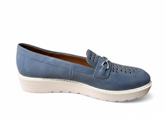 Giày nữ VNXK siêu nhẹ, siêu êm, siêu thoáng Naturalizer Women's, Isla Loafer Color Lux Navy Faux Leather - Giày nữ xuất Mỹ, Âu