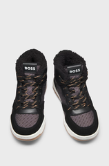 Giày sneaker nữ VNXK BOSS trainers in mixed materials with faux-shearling lining - Giày nữ xuất dư Âu, Mỹ