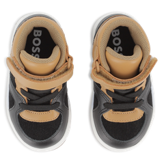 GIÀY BÉ TRAI CHÍNH HÃNG HUGO BOSS – BOSS BOYS SNEAKERS BLACK | MẪU XUẤT DƯ ÂU, MỸ 2025