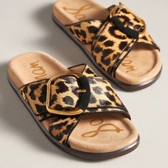 Sandal nữ Sam Edelman Womens darla slide sandal - cyprus tan multi calf hair - Giày xuất Mỹ