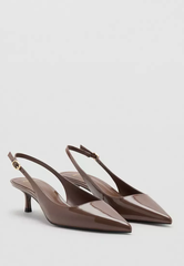 GIÀY CAO GÓT NỮ M@.N.G@ PATENT HEELED SHOES MÀU NÂU – THANH LỊCH, SANG TRỌNG, GIÁ TỐT BẤT NGỜ