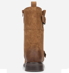 Boot nữ Naturalizer Women's Latoya Moto Boot Color Tan Fabric - Giày nữ xuất khẩu Âu, Mỹ