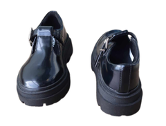 Giày bé gái size 12 da thật đen bóng hãng DKNY - Giày trẻ em xuất khẩu Mỹ, EU