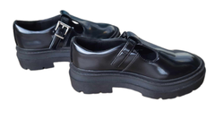 Giày bé gái size 12 da thật đen bóng hãng DKNY - Giày trẻ em xuất khẩu Mỹ, EU