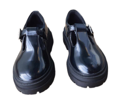 Giày bé gái size 12 da thật đen bóng hãng DKNY - Giày trẻ em xuất khẩu Mỹ, EU