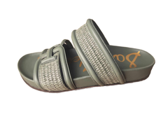 Sandal nữ Sam Edelman Women's Rowan Slide Sandal Light Natural màu xanh - Giày xuất Mỹ
