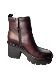 Boot cao cổ nữ da thật, chống nước Naturalizer Women Darry Bootie Water Repellent Ankle Boot Dark Brown Leather - Giày nữ xuất khẩu Âu, Mỹ