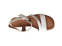 Dép Sandal Nữ SOUL Naturalizer Womens Jayvee Strappy Flat Sandal màu trắng - Giày nữ xuất khẩu Âu, Mỹ