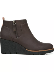 Boot nữ cổ ngắn da sáp Dr. Scholl's Shoes Women's Bianca Ankle Boot màu xám nâu - Giầy xuất khẩu Âu, Mỹ