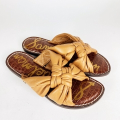 Dép da Slip on nữ Sam Edelman Garson Womens Brown - Giày xuất khẩu Âu, Mỹ