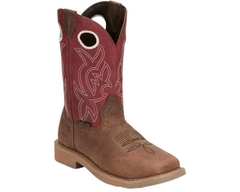 Giày bảo hộ nam, giày đi xe PKL, giày đi phượt da bò thật, chống nước, mũi bọc thép, đế cách điện và chống đinh chính hãng Justin Men's All Around 11" Walnut Brown Buffalo Steel Toe Work Boot - Giày xuất dư Mỹ