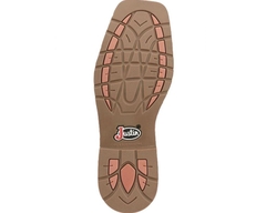 Giày bảo hộ nam, giày đi xe PKL, giày đi phượt da bò thật, chống nước, mũi bọc thép, đế cách điện và chống đinh chính hãng Justin Men's All Around 11" Walnut Brown Buffalo Steel Toe Work Boot - Giày xuất dư Mỹ