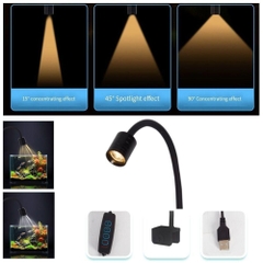 Đèn rọi chỉnh tiêu cự HBPRO, 3 chế độ màu cho bể cá