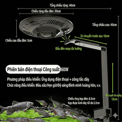 Đèn LED UFO Hyper - Chỉnh APP Nịnh Màu Cá Màu Cây Với Hệ LED RGB Cao Cấp