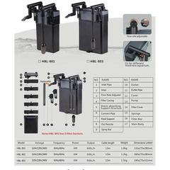 Lọc treo Sunsun HBL 802 chuyên dùng cho bể cá cảnh thủy sinh
