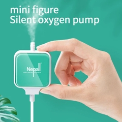 Máy sủi Oxy Nepall nhỏ gọn, rất êm, có sẵn dây và quả sủi