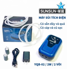 Máy sủi Oxy tích điện bể cá Sunsun YQB cao cấp siêu êm
