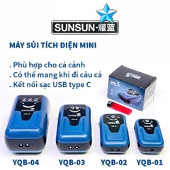 Máy sủi Oxy tích điện bể cá Sunsun YQB cao cấp siêu êm