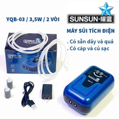 Máy sủi Oxy tích điện bể cá Sunsun YQB cao cấp siêu êm