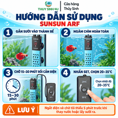 Sưởi bể cá Sunsun ARF thế hệ mới - Chỉnh nhiệt độ bên ngoài, hiển thị nhiệt độ chính xác